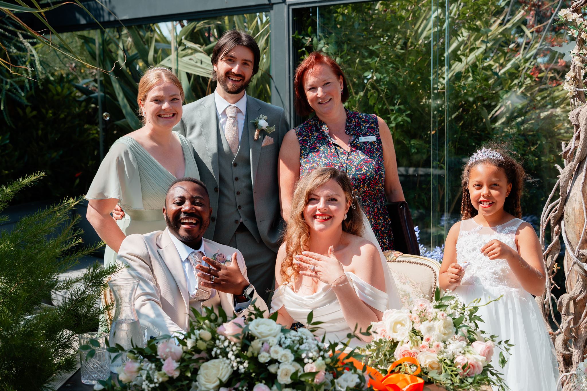 Sarah Bramley celebrating with a wedding party
